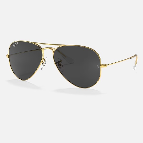 Gold and Black. Ray-Ban. Aviators.